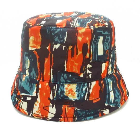 Auth PRADA Printed Re-Nylon Bucket Hat 1HC137_2HHO_F0049 Orange Blue Green Multi - Picture 2 of 8